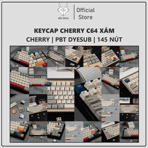 [In Stock] Keycap Cherry C64 xám PBT dyesub