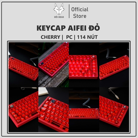 [In Stock] Keycap Cherry Aifei PC Xuyên led - Đỏ