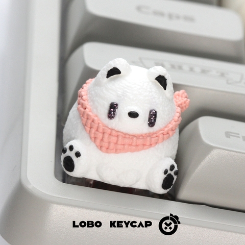 Keycap Lobo Artisan Gấu đeo khăn