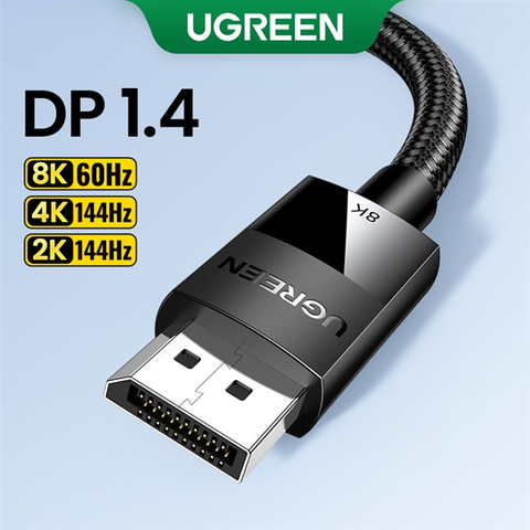 Cáp Displayport 1.4 Ugreen DP114 hỗ trợ 8K@60Hz dây dài 1m -5m bọc dù