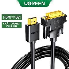 Cáp Chuyển HDMI sang DVI-D 24+1 UGREEN HD106 hỗ trợ hai chiều dài từ 1m-5m