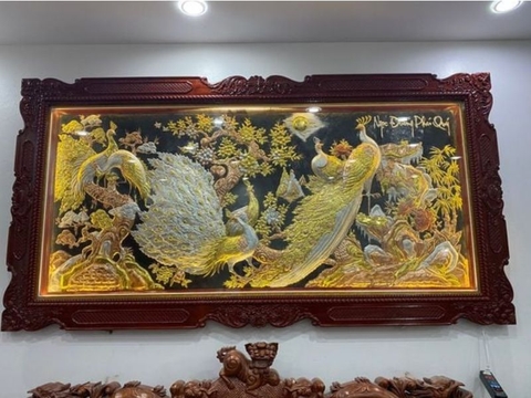 Tranh Ngọc Đường Phú Quý bằng đồng