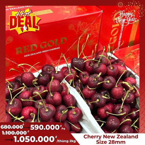 Cherry New Zealand Size 28mm Thùng 2kg