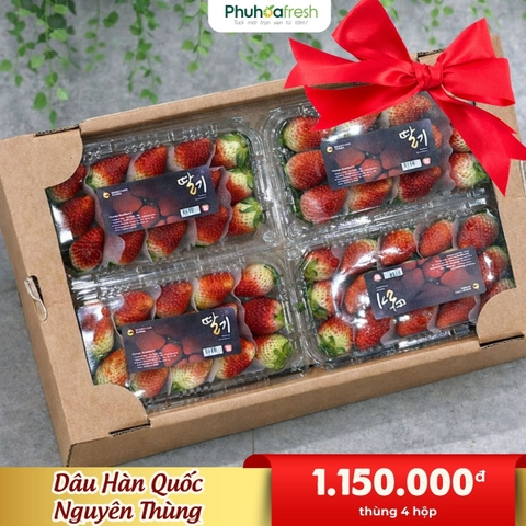 Dâu Tây Hàn Quốc - Nguyên Thùng 4 Hộp (330GRAM/HỘP)