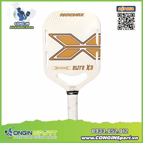 VỢT PICKLEBALL ARRONAX CHÍNH HÃNG - Elite X3, Sợi carbon siêu nhẹ, khả năng kiểm soát vượt trội, chuẩn USAPA