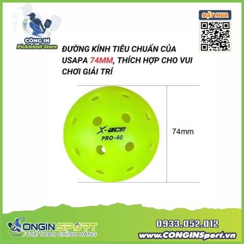 BÓNG PICKLEBALL X-ACE PRO 40 Chuẩn đánh game chất lượng cao