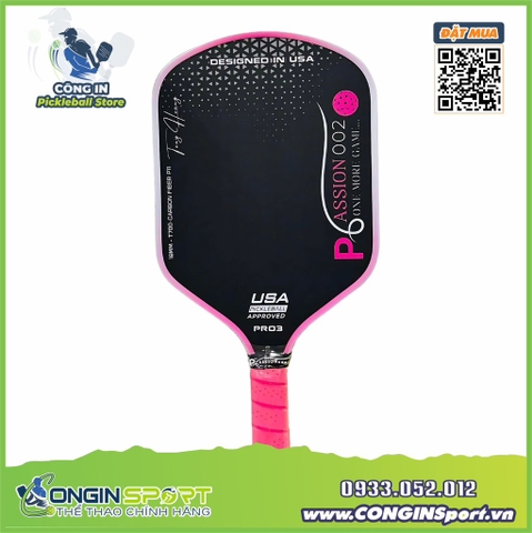 VỢT PICKLEBALL PASSION002 THƯƠNG HIỆU MỸ - PRO3 T700 Carbon Fiber P11 (Mẫu mới nhất T12/2024)