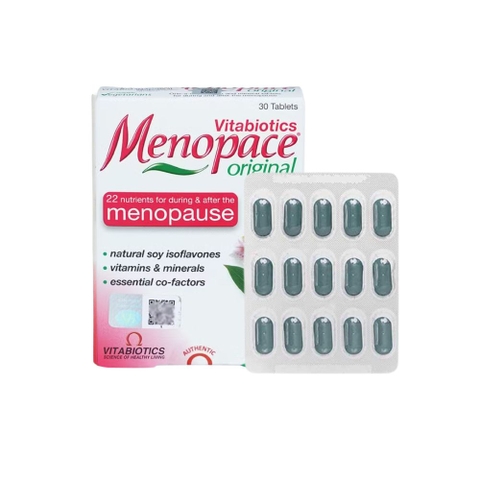 Viên uống Menopace Hộp 30V VITABIOTICS - cân bằng nội tiết cho phụ nữ tiền & mãn kinh