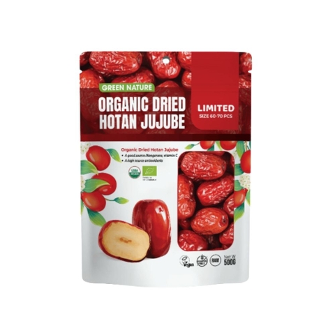 Táo đỏ hữu cơ Hotan 500gr - Green Nature - Size VIP: 60-70 quả / 1kg