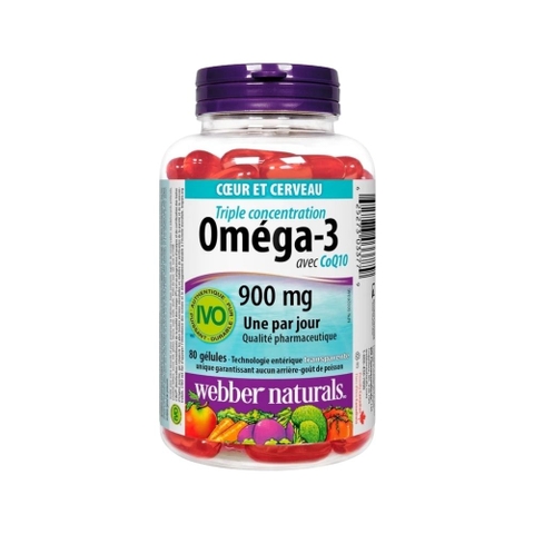 Viên uống Omega-3 + CoQ10 H/80v WEBBER NATURALS hỗ rợ tim mạch, giảm mỡ máu