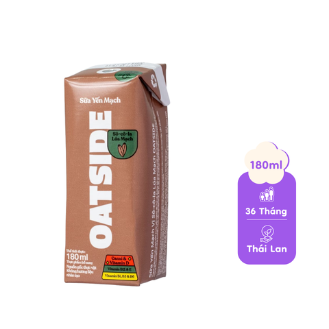 Sữa yến mạch vị sô -cô -la lúa mạch OATSIDE 180ml