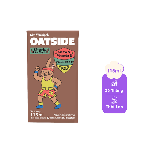 Sữa yến mạch vị sô -cô -la lúa mạch OATSIDE 115ml