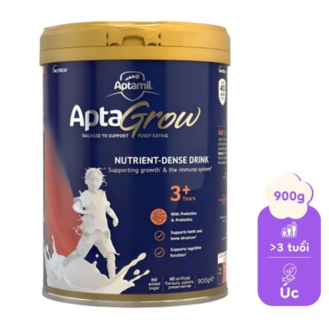 Sữa dinh dưỡng AptaGrow 900g 3+ Úc