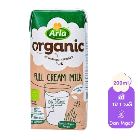Sữa tươi hữu cơ nguyên kem Arla 200ml