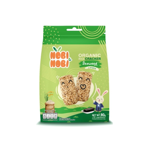 Thực phẩm bổ sung bánh gạo hữu cơ Nobi Nobi vị rong biển 80g