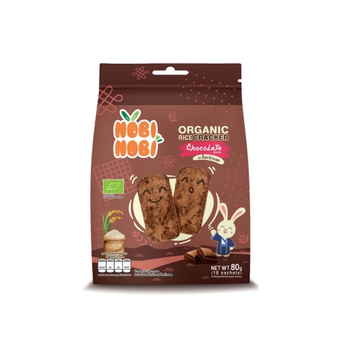 Thực phẩm bổ sung bánh gạo hữu cơ Nobi Nobi vị socola 80g