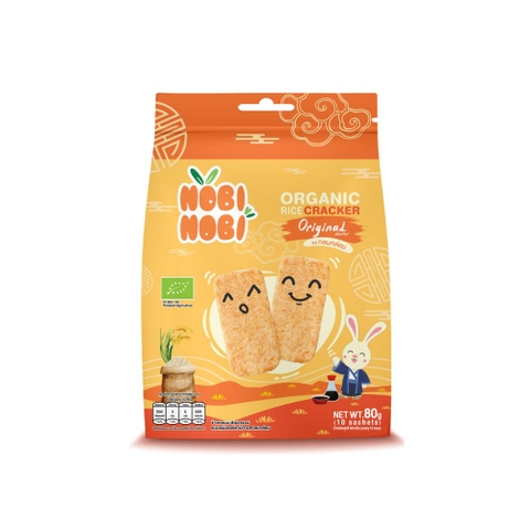 Thực phẩm bổ sung bánh gạo hữu cơ Nobi Nobi vị truyền thống 80g