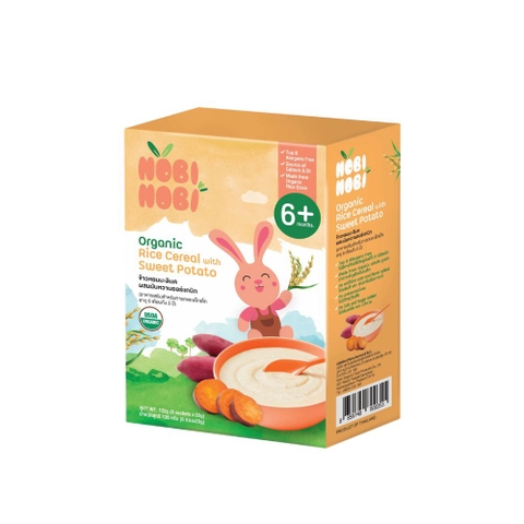 Thực phẩm bổ sung bột gạo ăn dặm hữu cơ Nobi Nobi vị khoai lang 120g