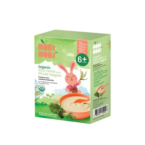 Thực phẩm bổ sung bột gạo ăn dặm hữu cơ Nobi Nobi vị rau củ 120g