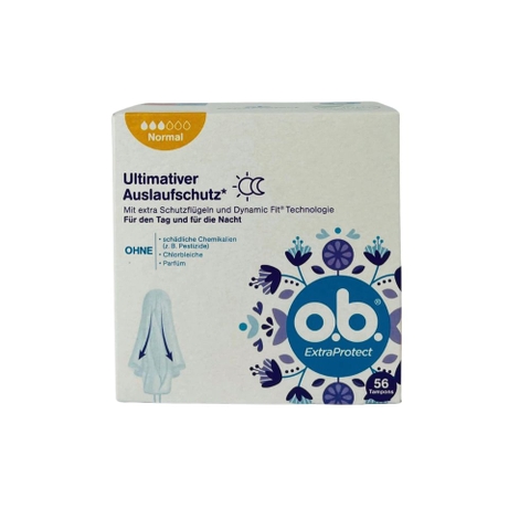 Tampons o.b. Extra Protect Normal 3 giọt, có cánh chống tràn 56st