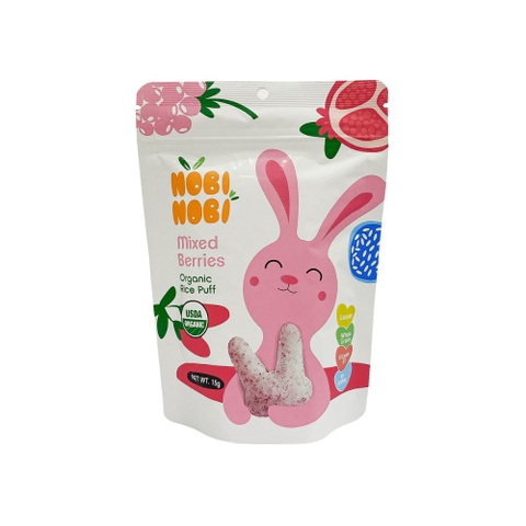 Thực phẩm bổ sung bánh gạo ăn dặm hữu cơ cho bé Nobi Nobi vị quả mọng 15g
