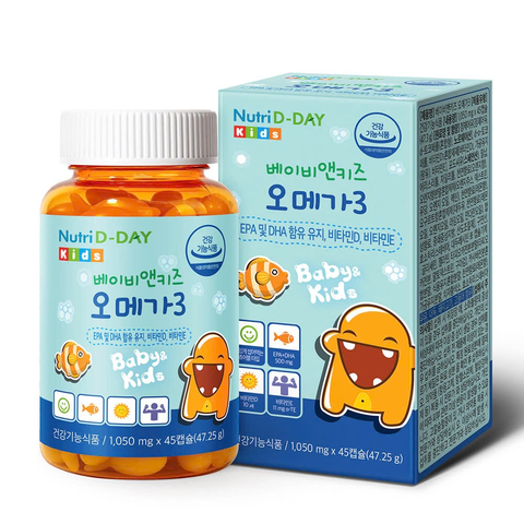 Viên nhai bổ sung DHA, EPA Nutri D-DAY Baby & Kids Omega 3