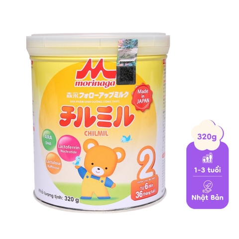 Sản phẩm dinh dưỡng công thức MORINAGA CHILMIL dành cho trẻ từ 6 - 36 tháng tuổi 320g