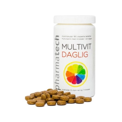 Viên uống Multivit daglig 12 Vitamin & khoáng chất tổng hợp Na Uy - Hộp 180 viên