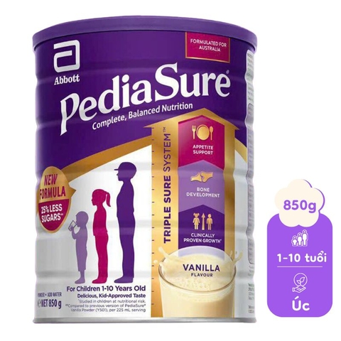 Sữa Pediasure Úc 850g 1-10 tuổi