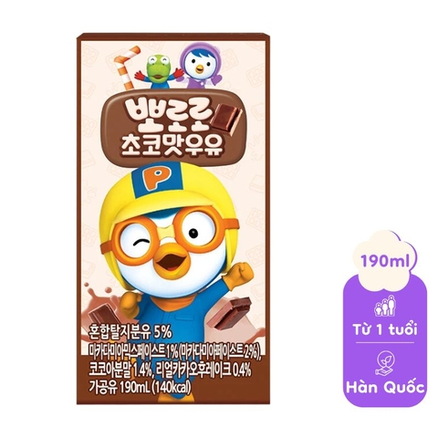 Sữa dinh dưỡng Pororo 190ml - Vị Socola 8809754270200