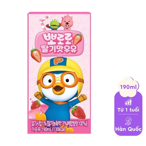 Sữa dinh dưỡng Pororo 190ml - Vị dâu 8809754270187