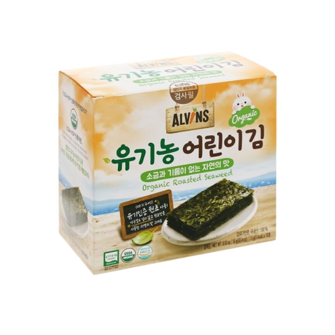 Rong biển hữu cơ tách muối cho bé Alvins 15g - Hộp 10 túi