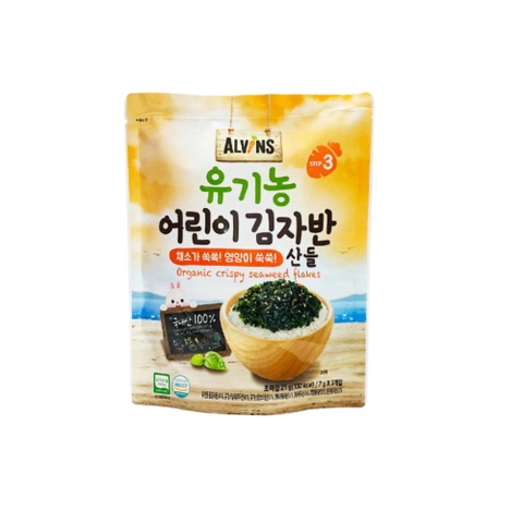 Rong biển rắc cơm hữu cơ vị rau củ Alvins 21g