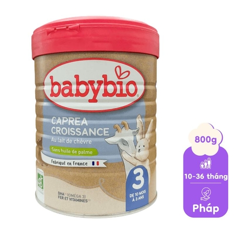 Sữa dê hữu cơ tăng trưởng Babybio số 3 800g ( 10-36 tháng)
