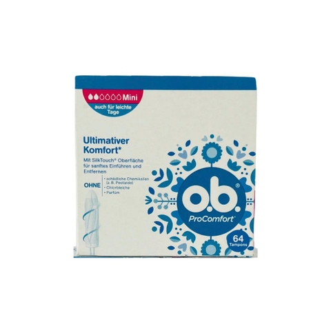 Tampons o.b. Procomfort Mini 2 giọt kích thước nhỏ thấm hút tốt 64st