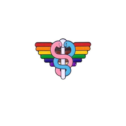 Ghim Cài LGBT Biểu Tượng Y Tế Cầu Vồng
