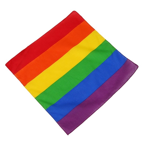 Khăn Bandana Lục Sắc Cầu Vồng LGBT – Kích Thước 52x52cm – Vải Mềm Mịn, Thời Trang