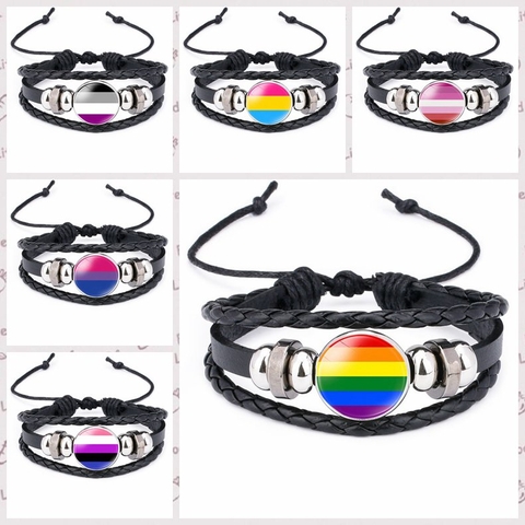 Vòng Tay Da Dây Bện LGBT