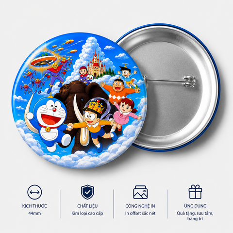 Huy Hiệu Doraemon movie 13 - Nobita Và Vương Quốc Trên Mây (Size 44mm) - HHDORA2805932