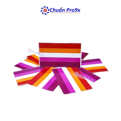 Sticker cờ LGBT Lesbian đồng tính nữ hình chữ nhật