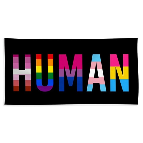 Cờ LGBT HUMAN BLACK