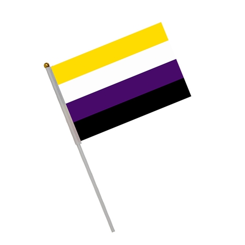 Cờ LGBT Non binary cầm tay 14x21 cm