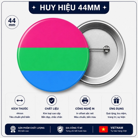 Huy Hiệu LGBT cờ Đa tính 44mm