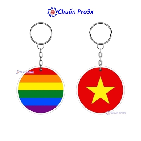 Móc khóa LGBT lục sắc tôi yêu việt nam MKTRO133