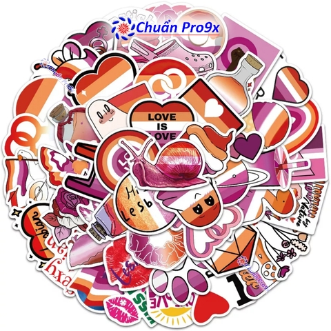 Set 50 Miếng Dán Trang Trí Hình Lesbian LGBT