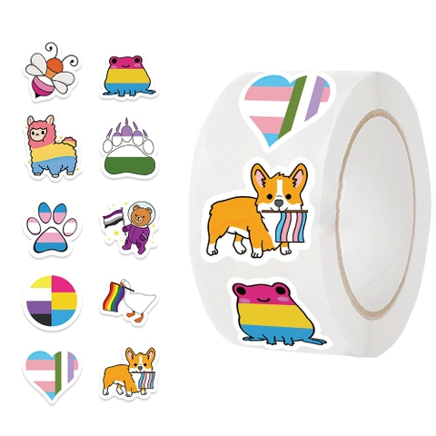 500 sticker LGBT phong cách cầu vồng pansexual trans JJT-055