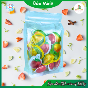Kẹo dẻo trái cây 3D vị: xoài, dâu, sầu riêng 450g