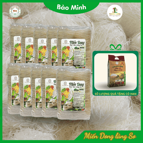 Combo 10 túi Miến dong đặc sản Làng So 200g (tổng 2kg) tặng 1 túi Nếp cái hoa vàng 1kg