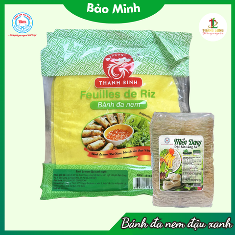 Combo 3 túi Bánh đa nem đậu xanh nghệ xuất Pháp 200g tặng 1 túi miến dong 200g