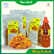 Combo 3 túi Khô gà lá chanh loại một 200g tặng 1 chai tương ớt 250g